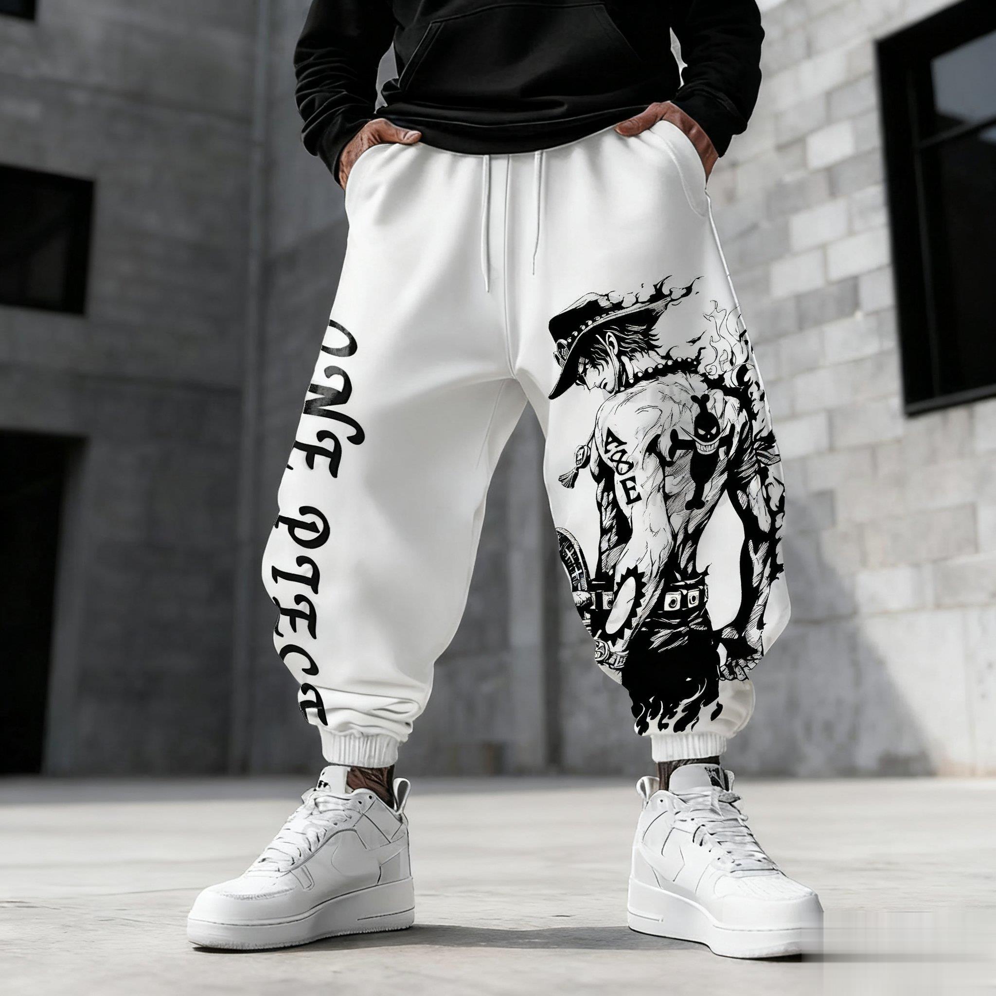 Y2K Winter Clothing - One Piece Luffy Mens Sweatpants Gym