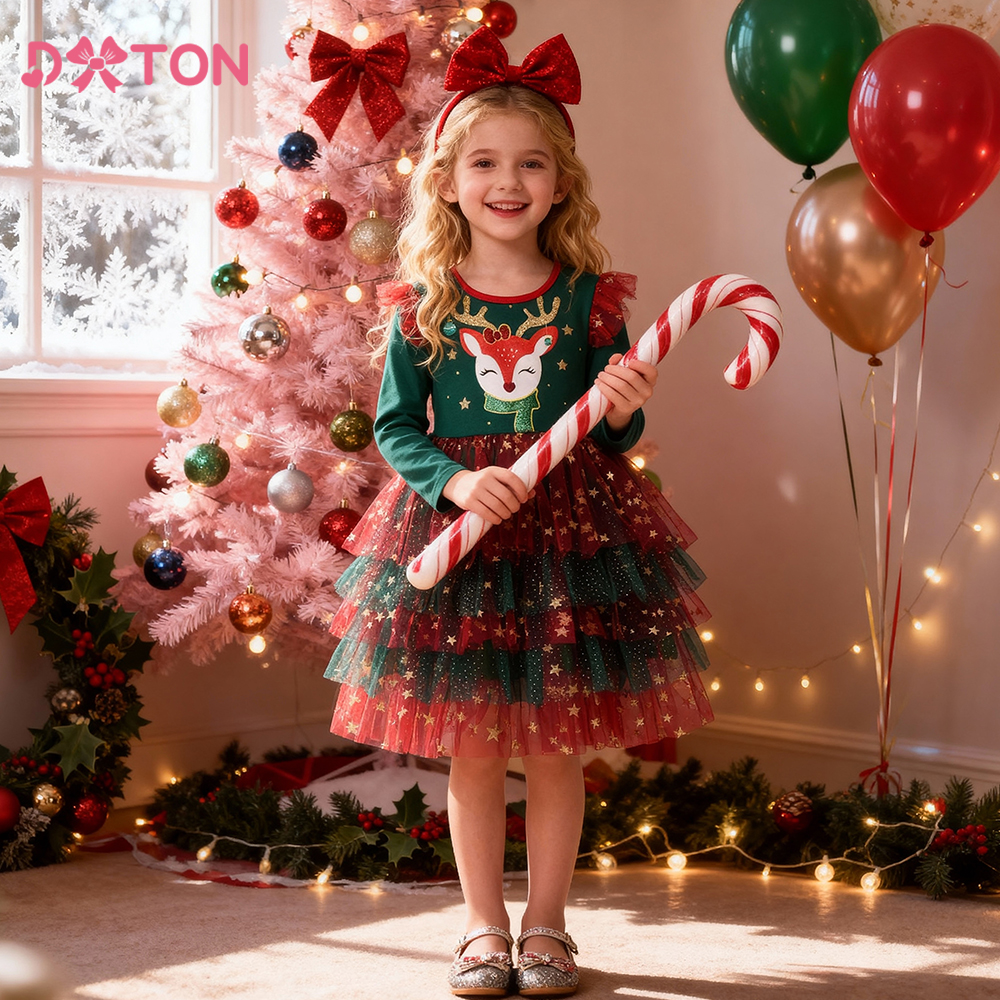 Winter Clothing Dress Up - DXTON New Year Girls Dress Layered