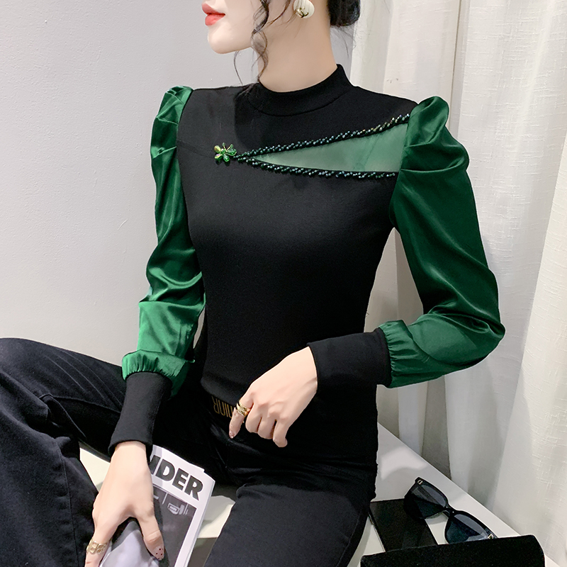 Winter Clothing Colors - Elegant Slim Beading Shirt Women's Clothing