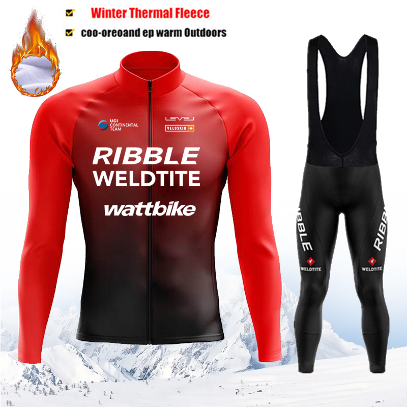 Winter Clothing Men Sale - Winter Thermal Red Cycling Jersey Set