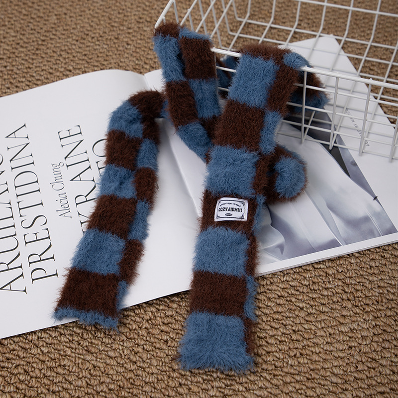 Y2k Striped Plush Narrow Long  – Y2K Winter Clothing recenzja i cena