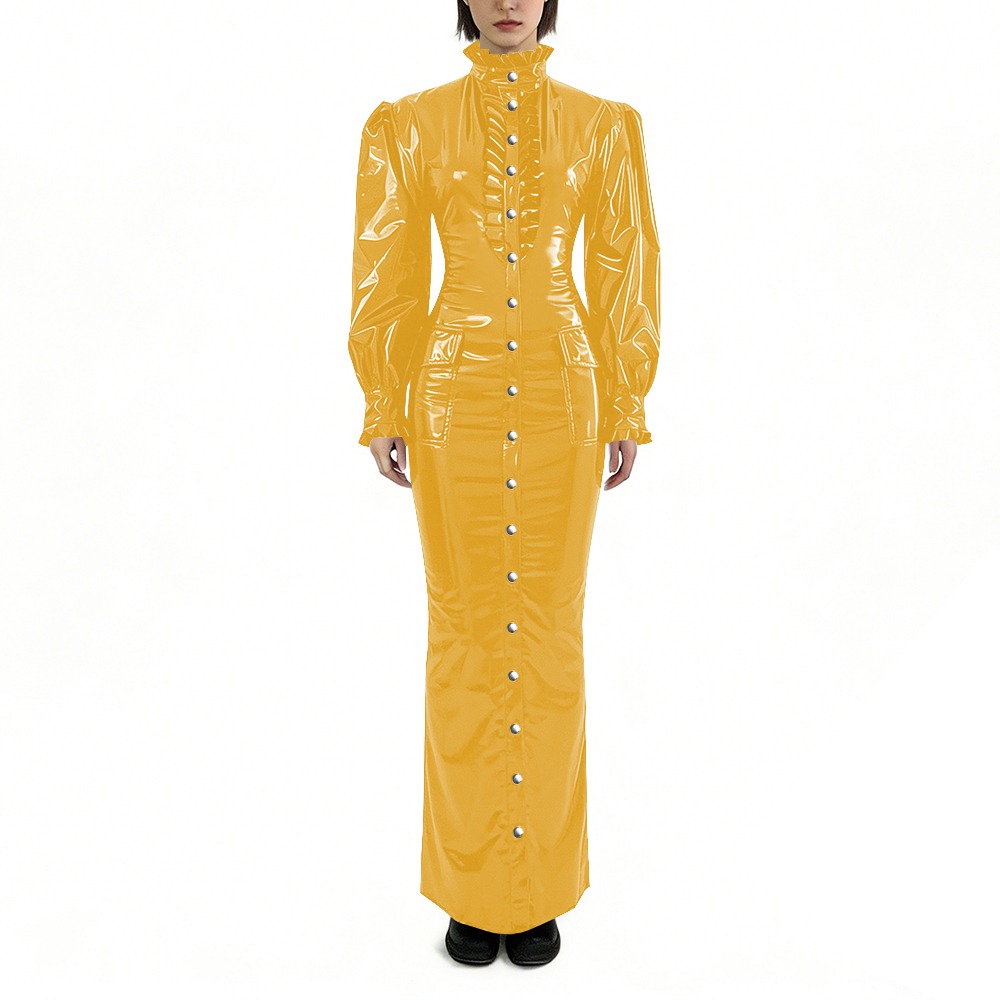 Glossy PVC Long Pencil Dress P – Winter Clothing Outfits recenzja i cena