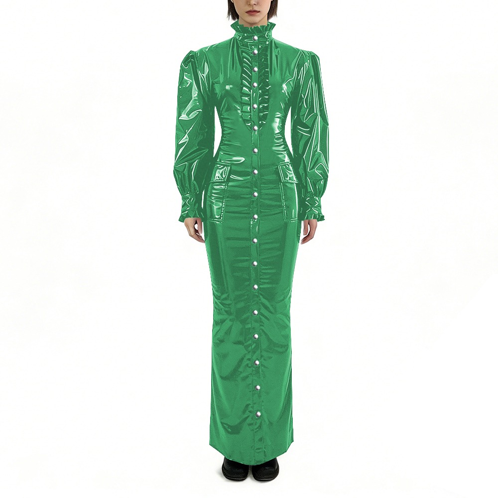 Glossy PVC Long Pencil Dress P – Winter Clothing Outfits recenzja i cena
