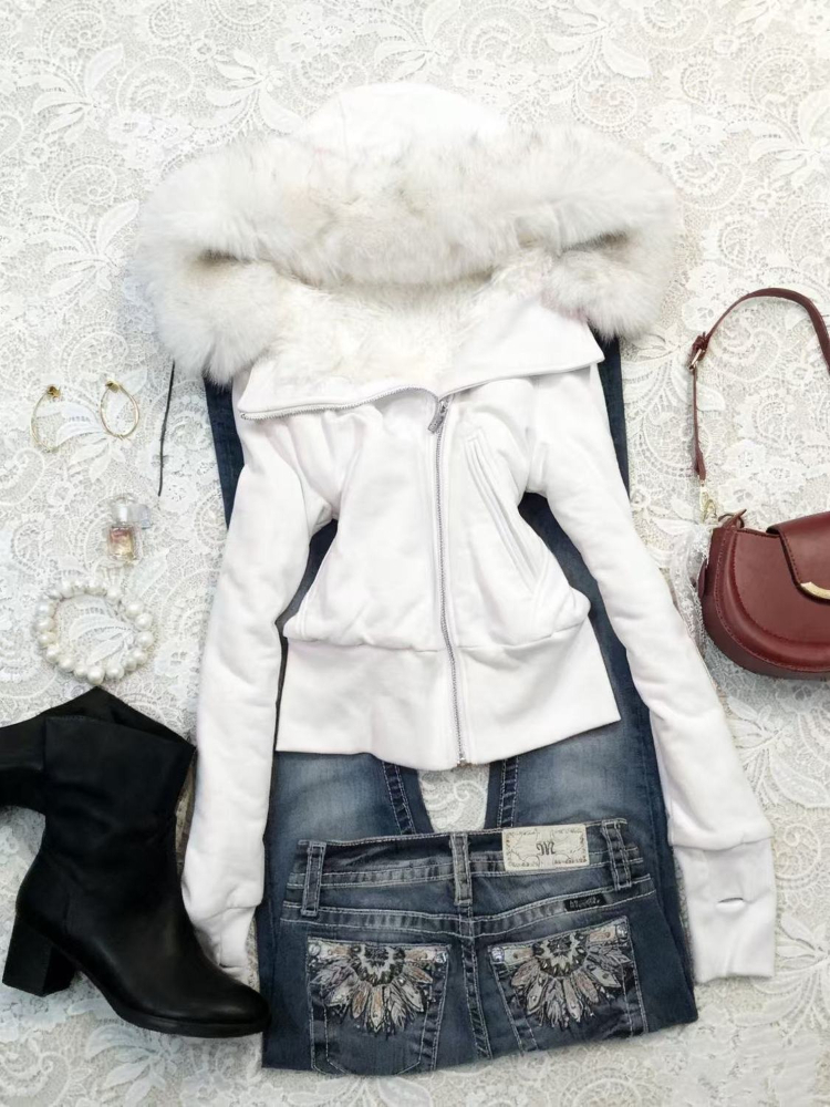Aesthetic Vintage Slim Hooded  – Winter Clothing Aesthetic recenzja i cena