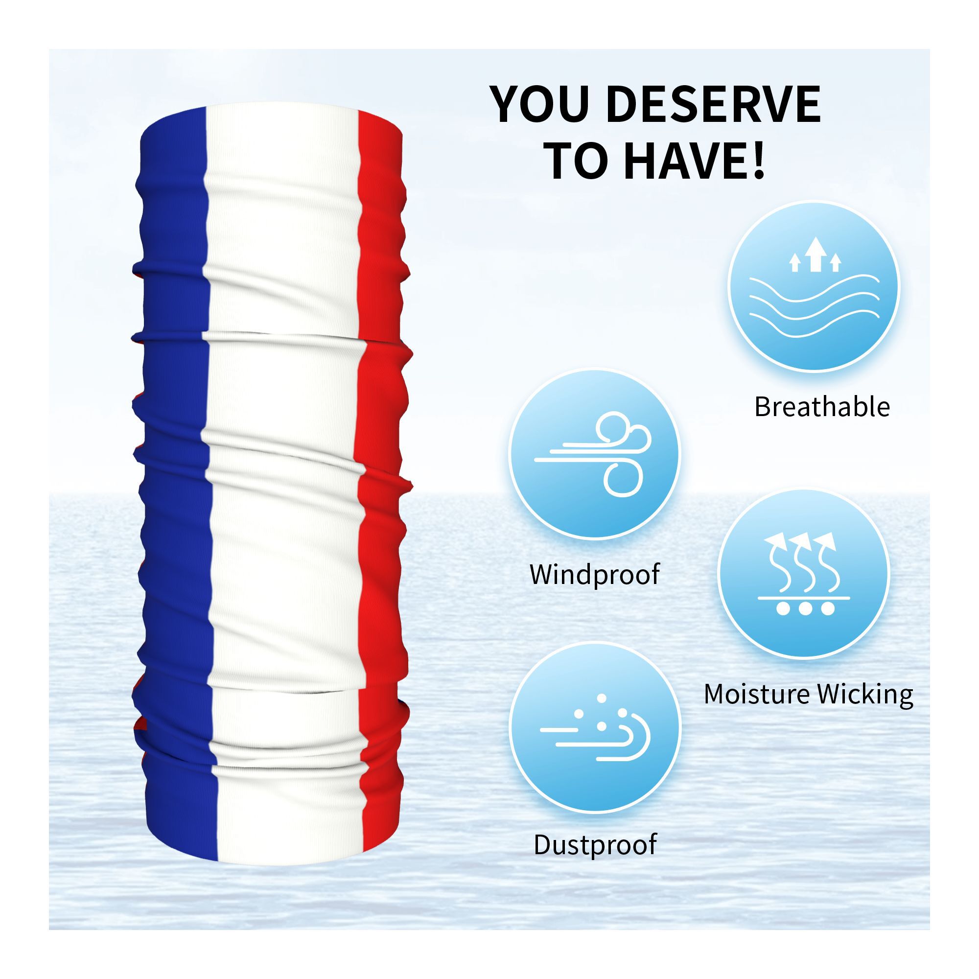Custom French Flag France Band – Neck Gaiter Fleece recenzja i cena