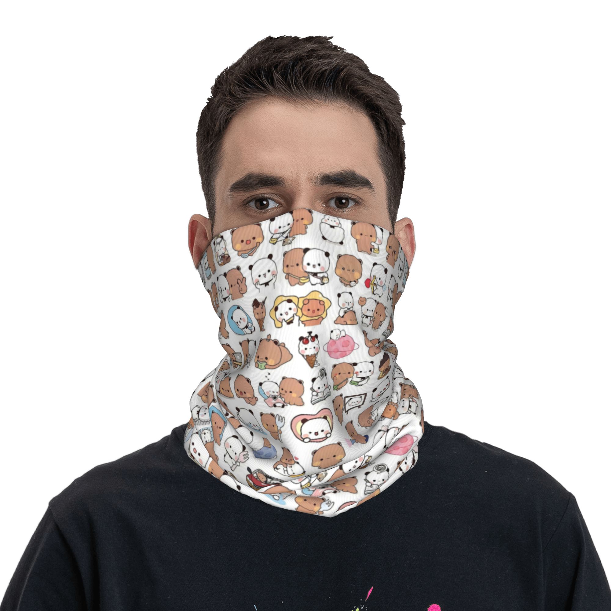 Custom Bear Cartoon Peach And  – Neck Gaiter Fleece recenzja i cena