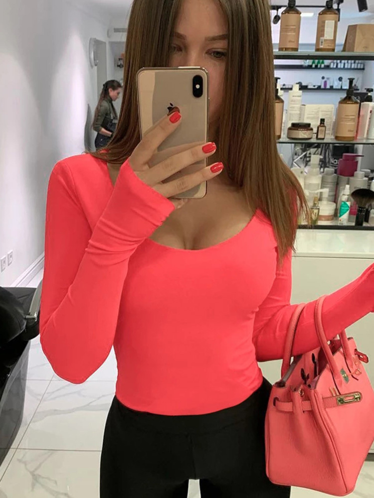 Orange Neon Bodysuit Women Lon – Winter Clothing Outfits recenzja i cena