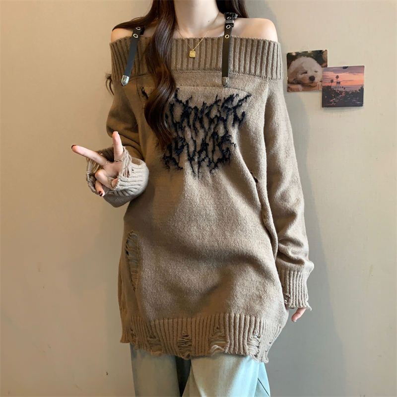 Torn Knitted Sweaters For Wome – Winter Clothing Offer recenzja i cena
