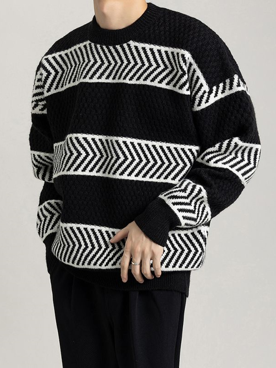 Casual Loose Stripes Pullover  – Winter Clothing Colors recenzja i cena