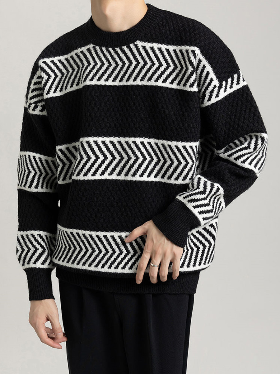 Casual Loose Stripes Pullover  – Winter Clothing Colors recenzja i cena