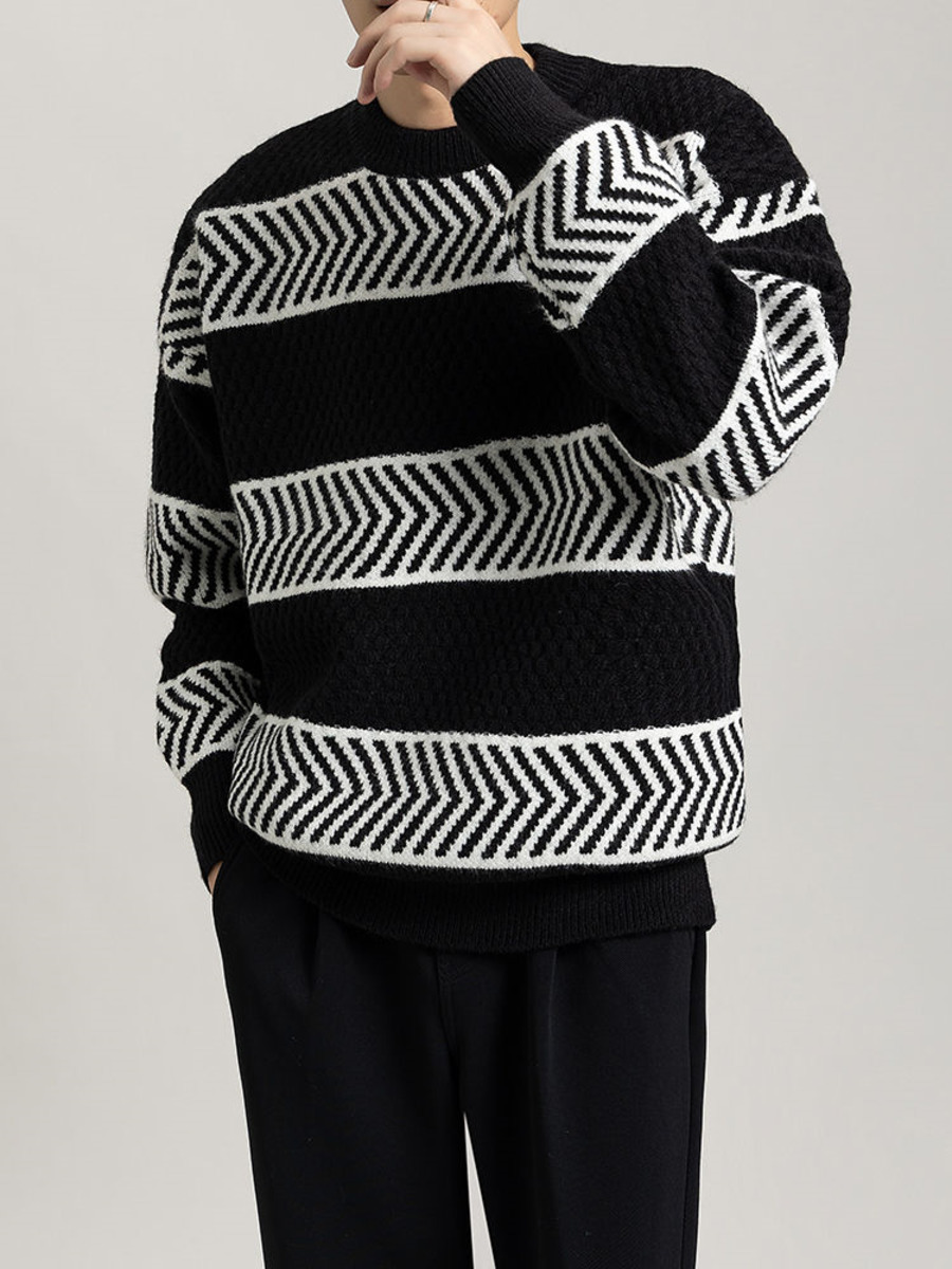 Casual Loose Stripes Pullover  – Winter Clothing Colors recenzja i cena