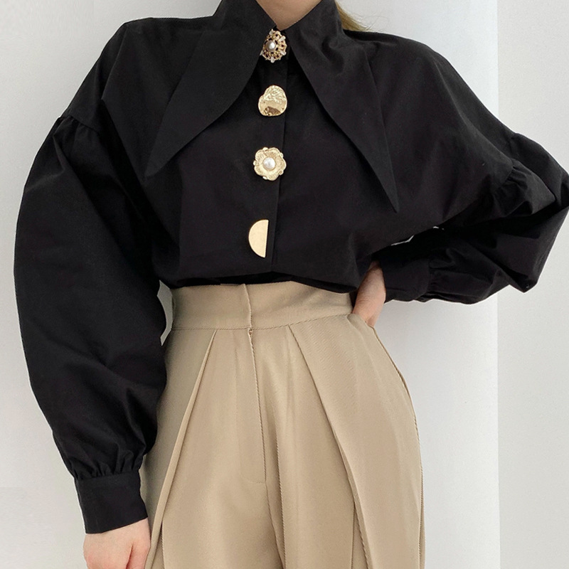 White Elegant Pearl Women Shir – Y2K Winter Clothing recenzja i cena