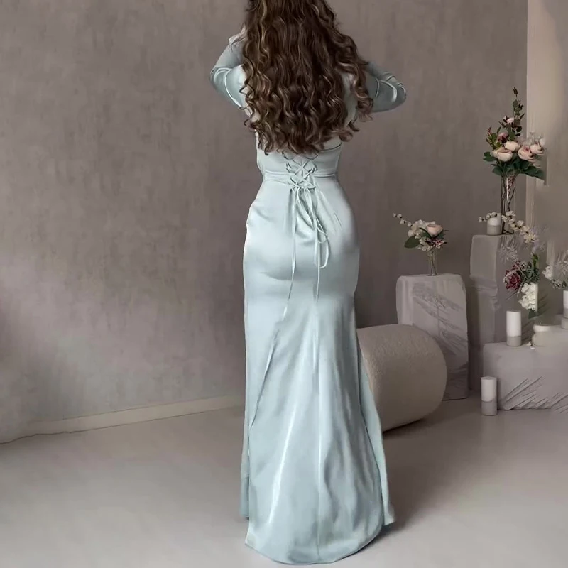 Elegant O Neck Fashion Tie-up  – Winter Clothing Dress Up recenzja i cena