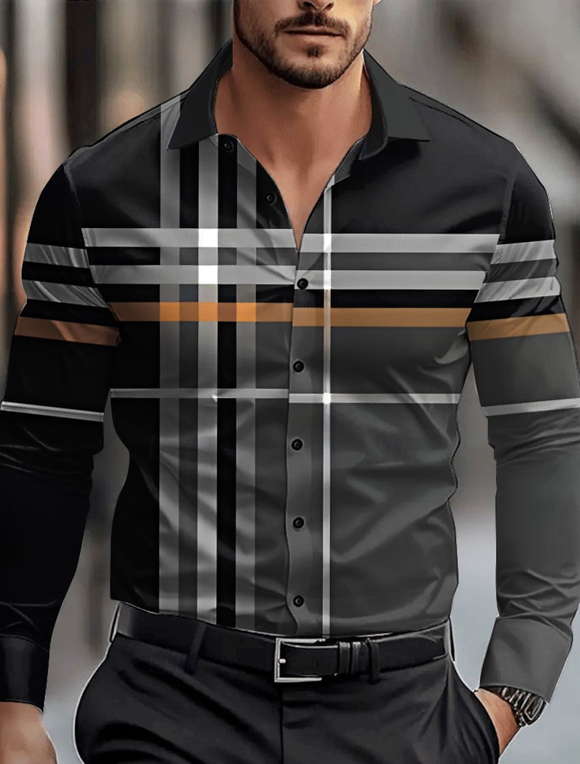 Geometic Business Casual Men's – Winter Clothing Dress Up recenzja i cena