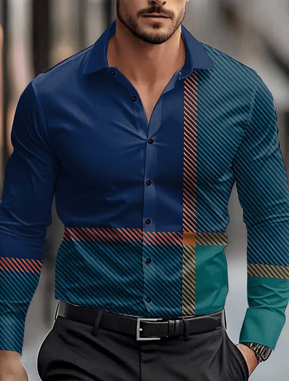 Geometic Business Casual Men's – Winter Clothing Dress Up recenzja i cena