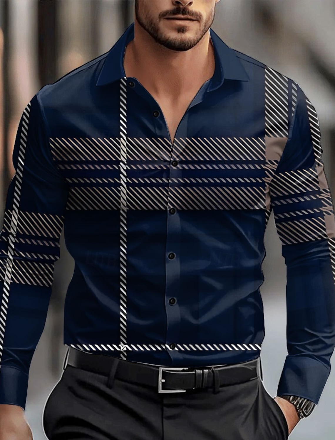 Geometic Business Casual Men's – Winter Clothing Dress Up recenzja i cena