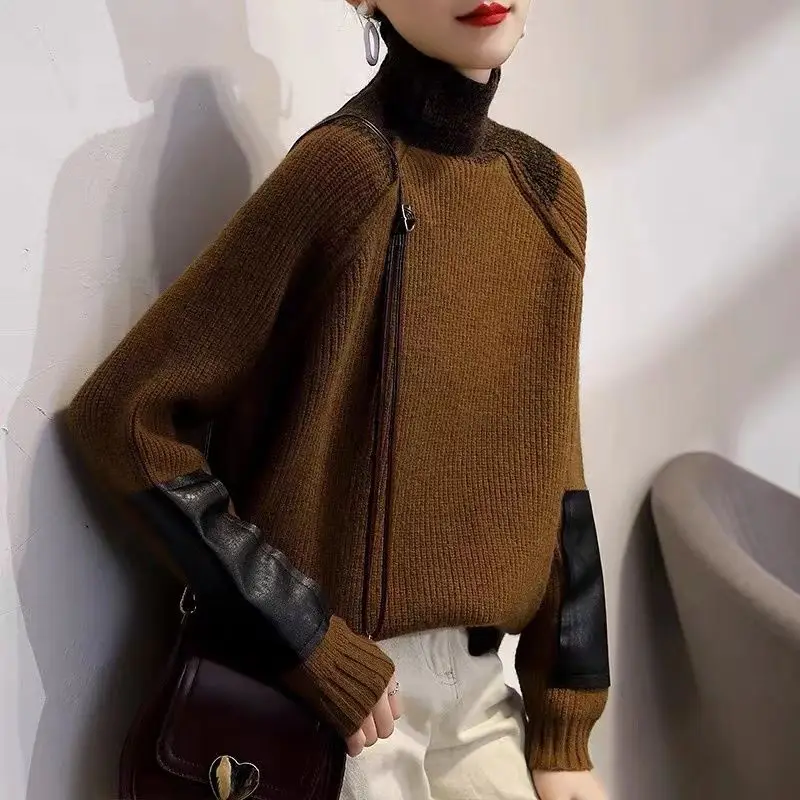 Vintage Turtleneck Knitted Jum – Winter Clothing Colors recenzja i cena