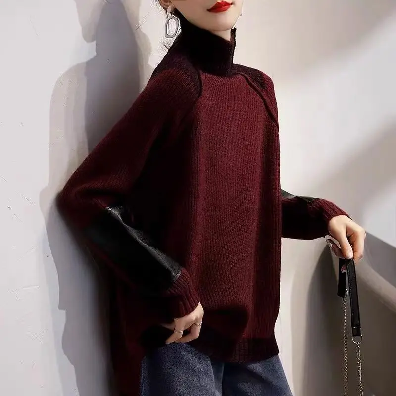 Vintage Turtleneck Knitted Jum – Winter Clothing Colors recenzja i cena