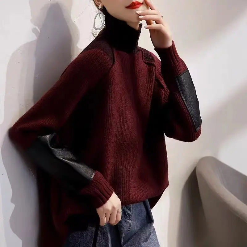 Vintage Turtleneck Knitted Jum – Winter Clothing Colors recenzja i cena