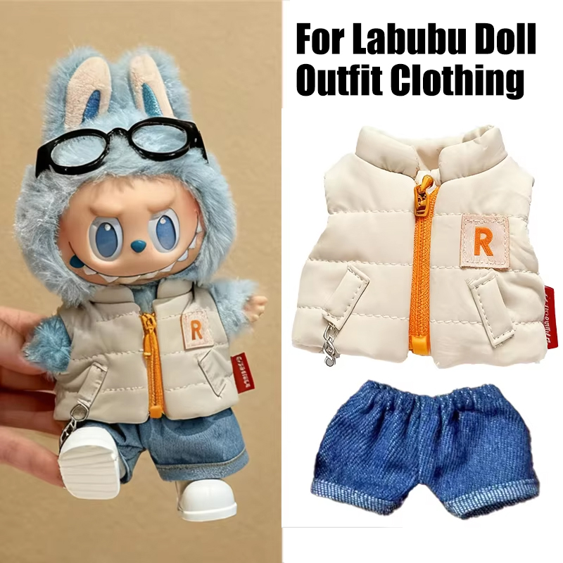 For 15 17cm Labubu Doll Solid  – Winter Clothing Outfits recenzja i cena