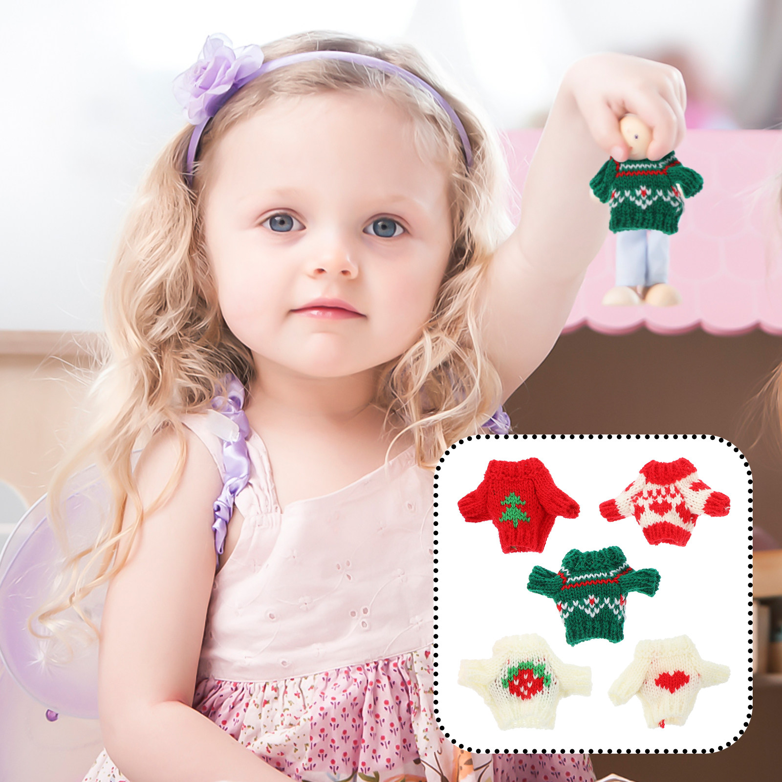 5Pcs Fashion Sweaters Decorati – Winter Clothing Dress Up recenzja i cena