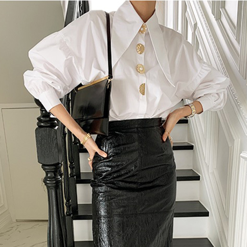 White Elegant Pearl Women Shir – Y2K Winter Clothing recenzja i cena