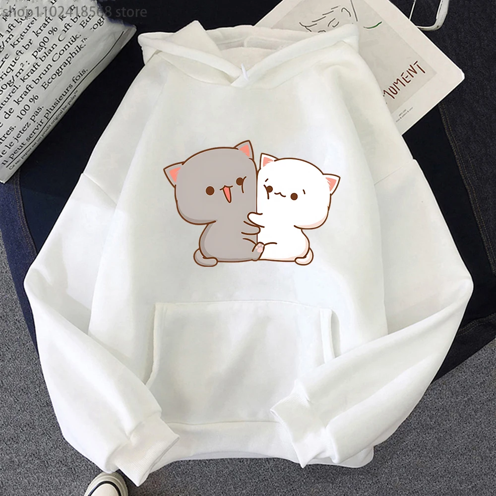 Kawaii Cat Hoodie Peach Funny  – Winter Clothing Aesthetic recenzja i cena