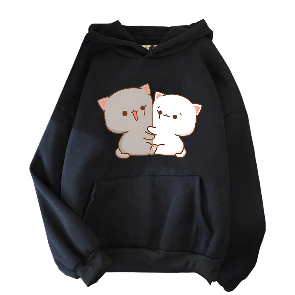 Kawaii Cat Hoodie Peach Funny  – Winter Clothing Aesthetic recenzja i cena
