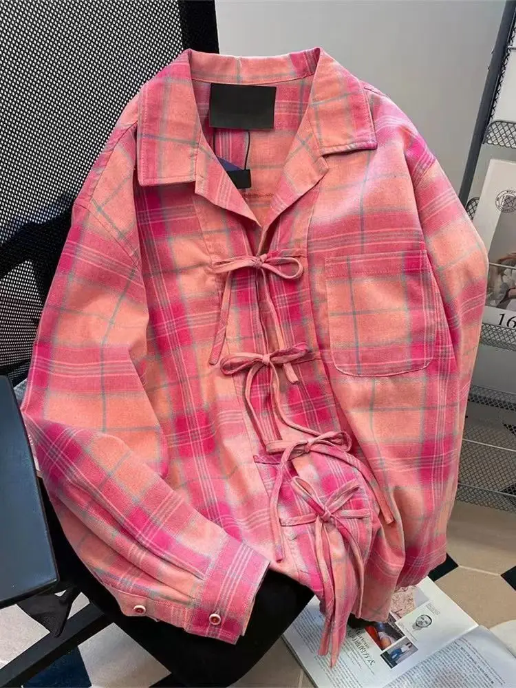 Y2k American Vintage Pink Plai – Y2K Winter Clothing recenzja i cena