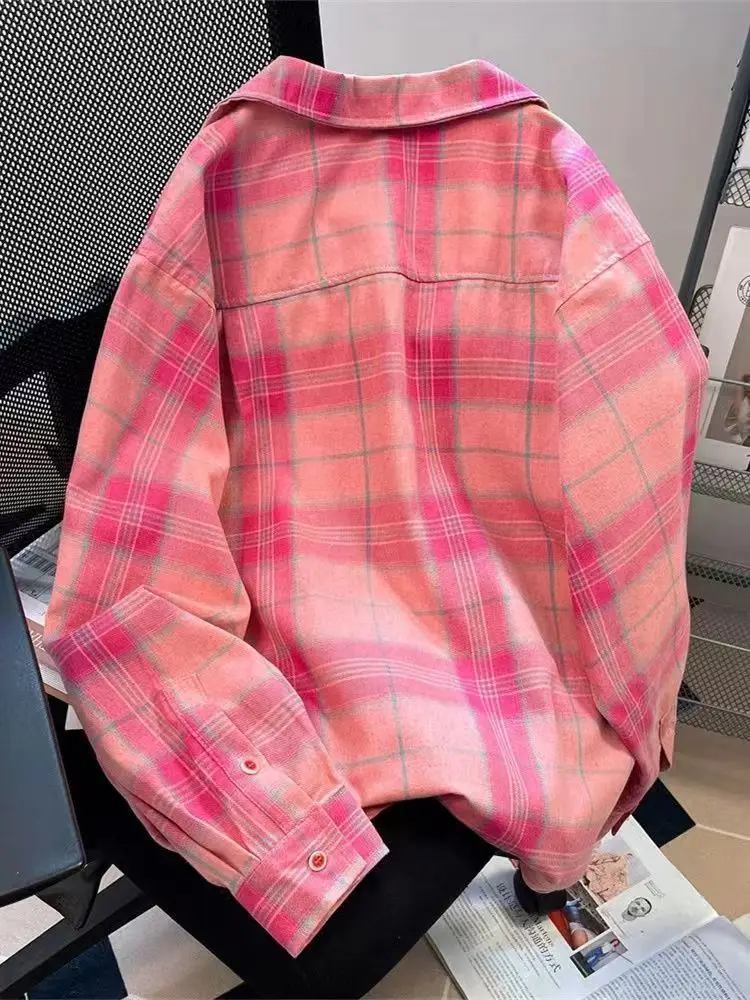 Y2k American Vintage Pink Plai – Y2K Winter Clothing recenzja i cena