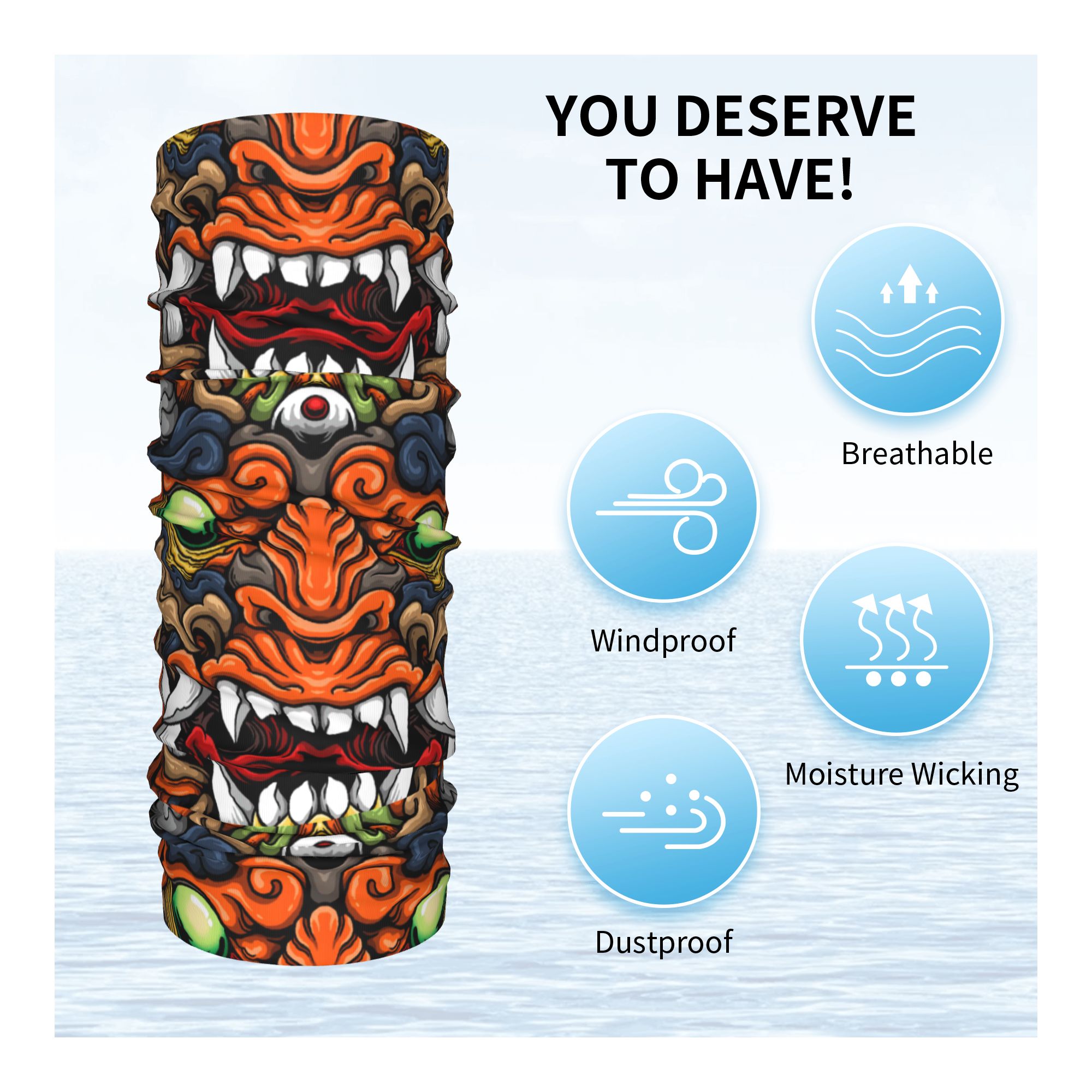 Custom Samurai Demon Oni Winte – Neck Gaiter Fleece recenzja i cena